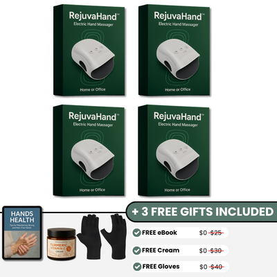 4 RejuvaHand™ + Recovery Cream + Compression Gloves + eBook